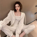 Fashionable Western-style Age-reducing Sweater Vest And Pants Casual Sporty Three-piece Set