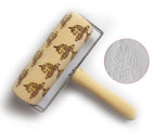 Push-Style Christmas Embossing Rolling Pin Printed Cookie Dough Stick Fondant Tool Baking Noodle Cake Dough Engraved Roller Q40