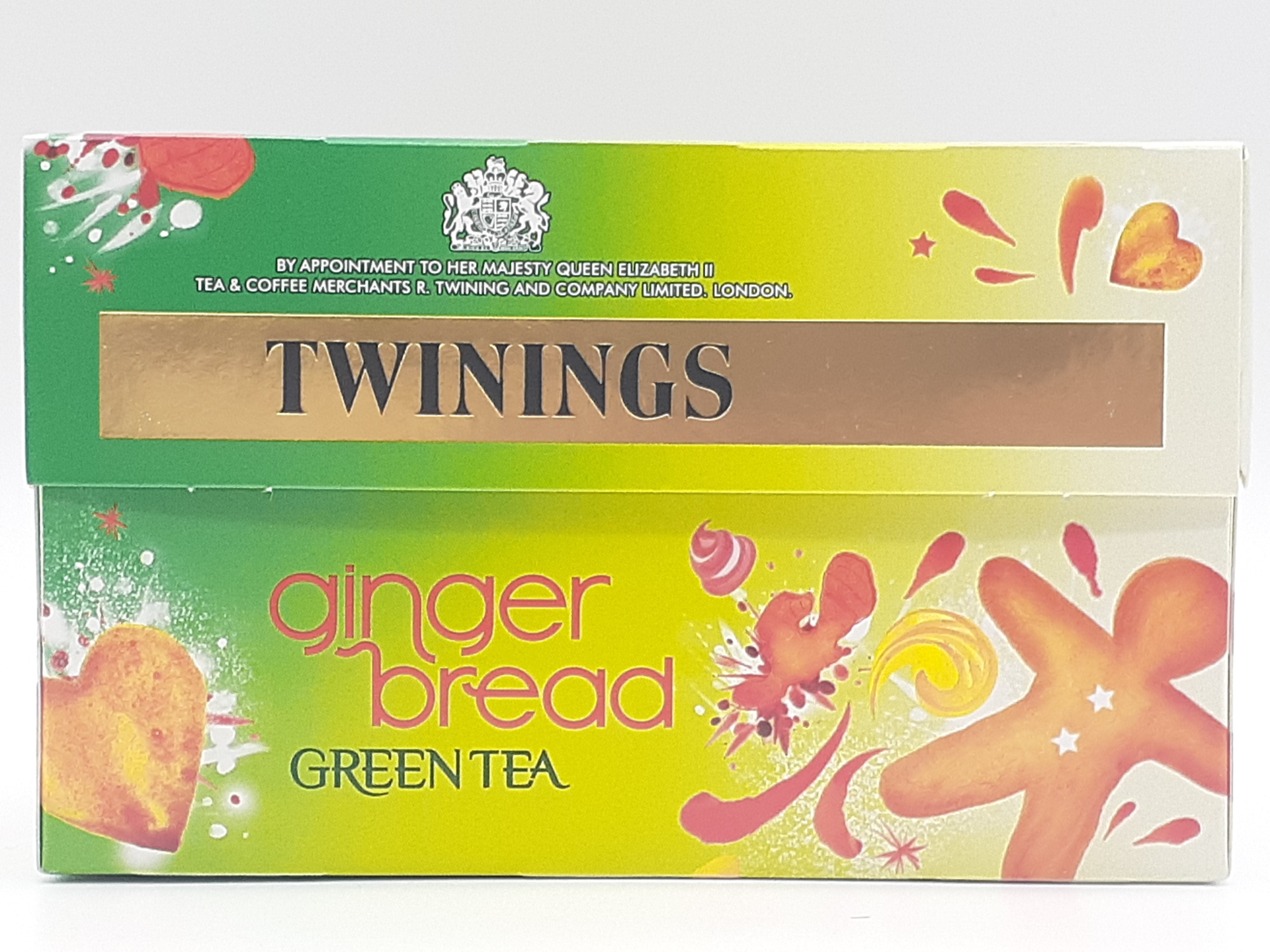 Twinings Gingerbread Green Tea Bags Individually Enveloped Wrapped Tagged Sachet