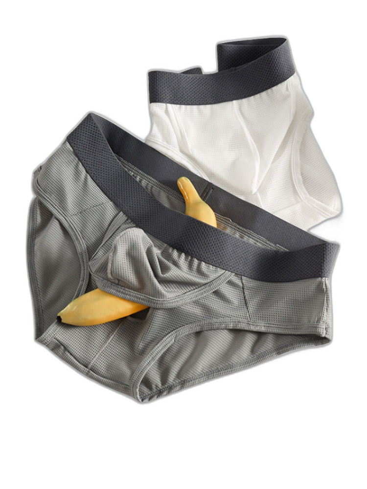 3 Pack Men's Low-Rise Mesh Briefs with Breathable Support & Convenience Fly