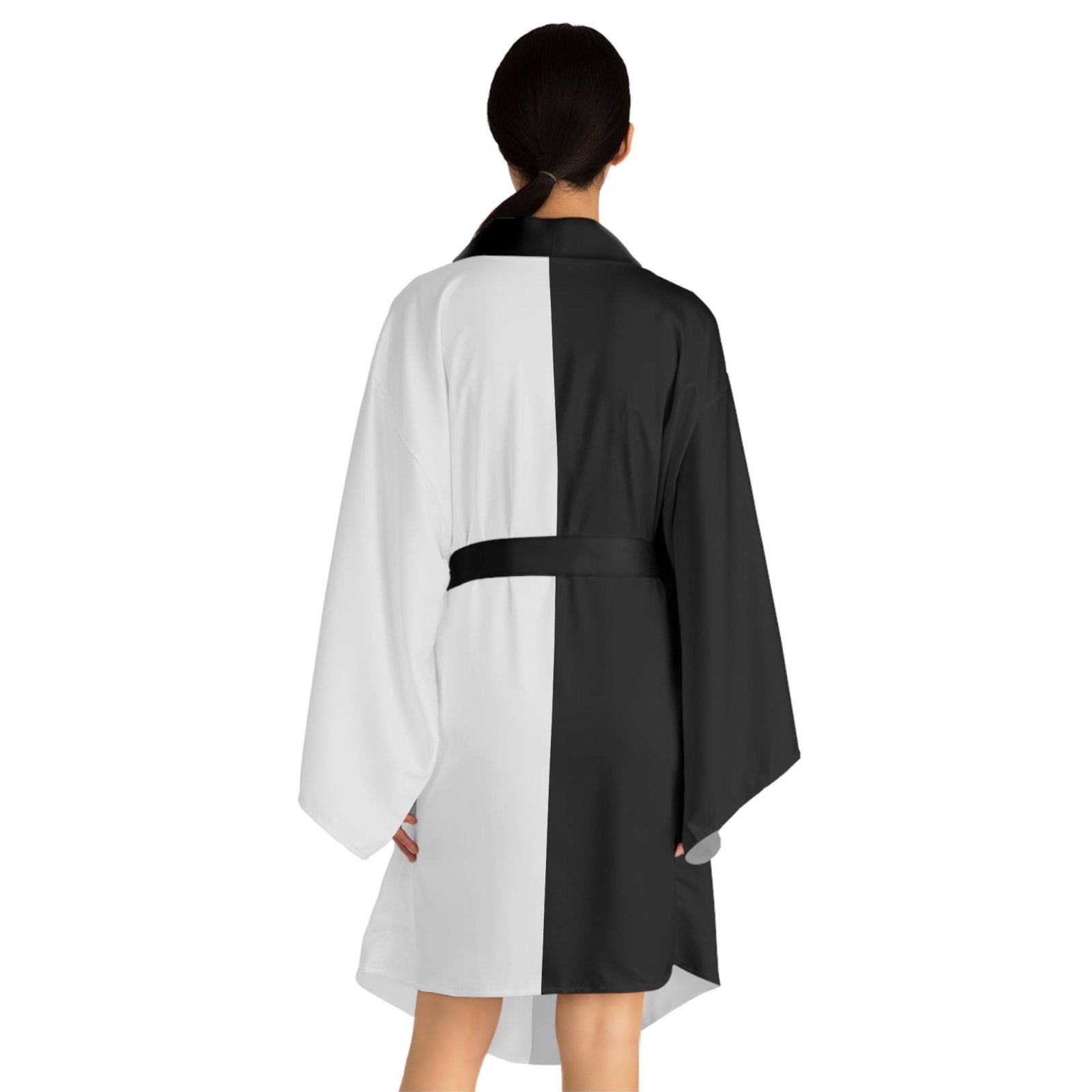 Half Black Half White - Womens Kimono Robe