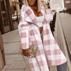 New Fashion Plaid Wool Coat Mid-length