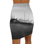 The Sleeping Yachts (at Night) - Womens Pencil Skirt