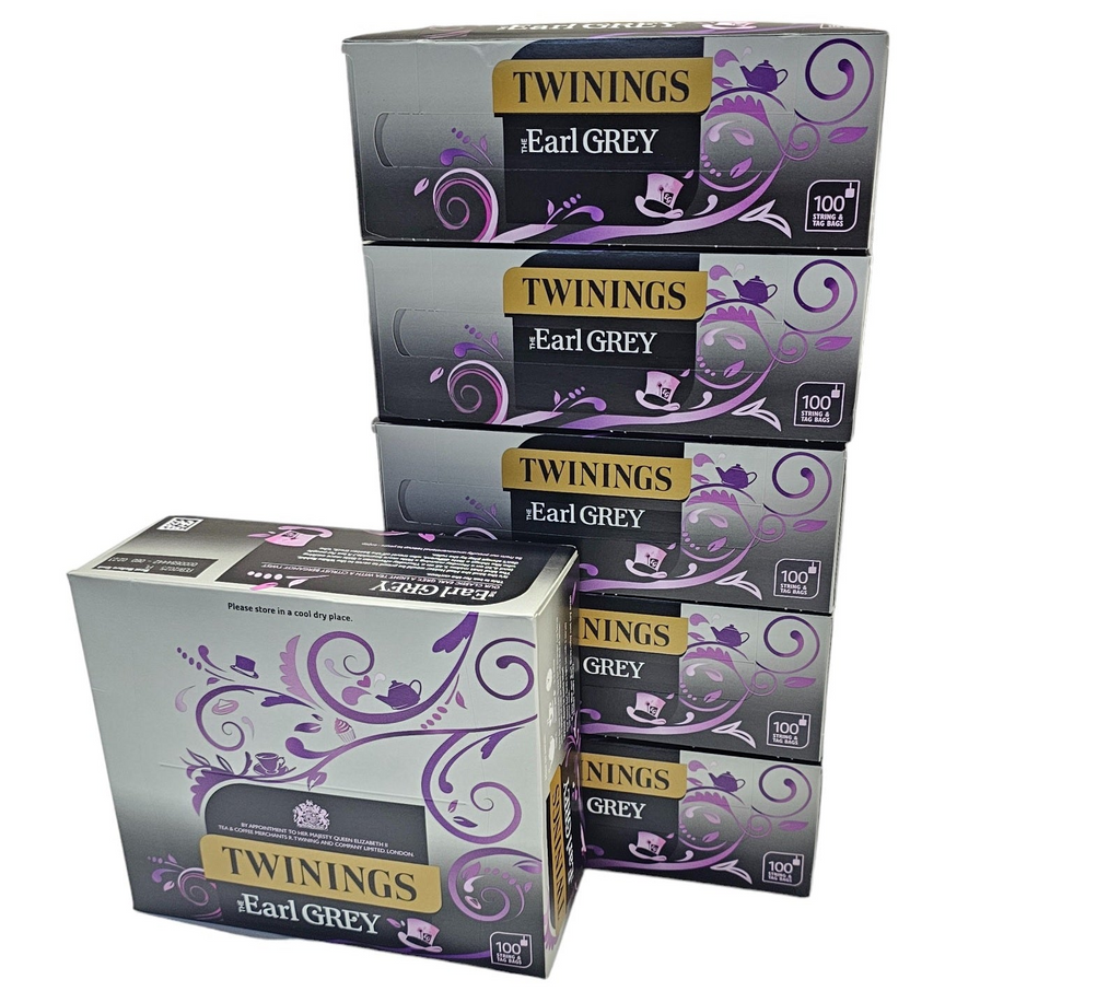 Twinings Earl Grey String & Tag Tea Bags Sachets One Full Pack Box x100 Servings