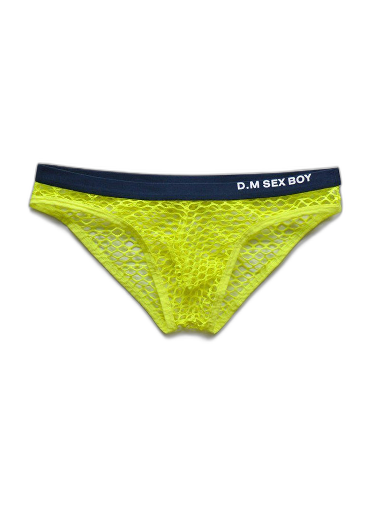 3 Pack Men's Low-Waist Sexy Big Mesh Breathable Transparent Sports Briefs