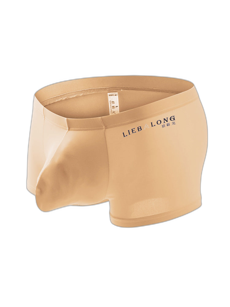 3 Pack Men's Breathable Ice Silk Double-Layered Big Pouch Sexy Boxer Briefs