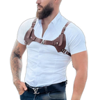 PU Leather Light Brown Chest Harness