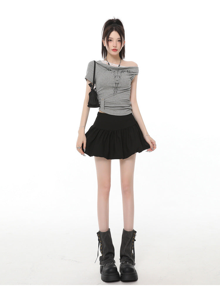 Ballet-style White Bud Skirt For Women Sweet And Chic High-waisted A-line Skirt For Summer French-style Fluffy Bubble Skirt