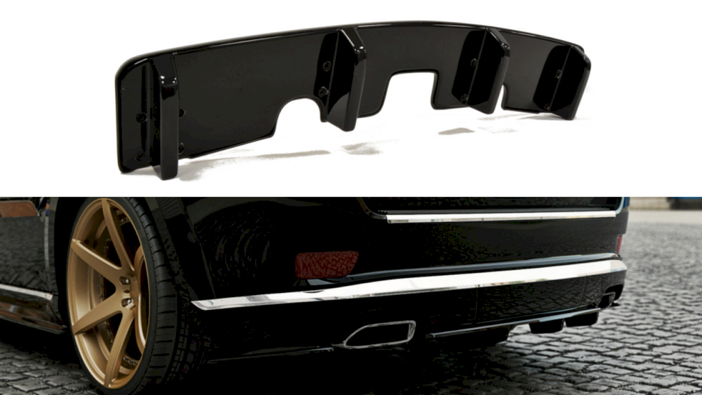 Maxton Design - CENTRAL REAR SPLITTER WITH VERTICAL BAR JEEP GRAND CHEROKEE WK2 SUMMIT (FACELIFT) (2013-2017)