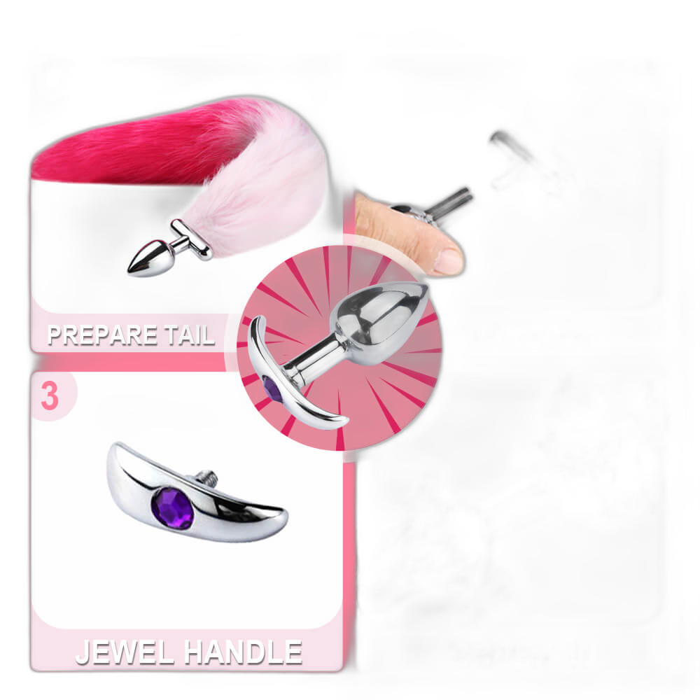 Finnick - 15 Inch Fox Tail Metal Butt Plug - Anal Sex Toy - 2 Colors