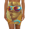 Retro Cool Orange - Womens Pencil Skirt