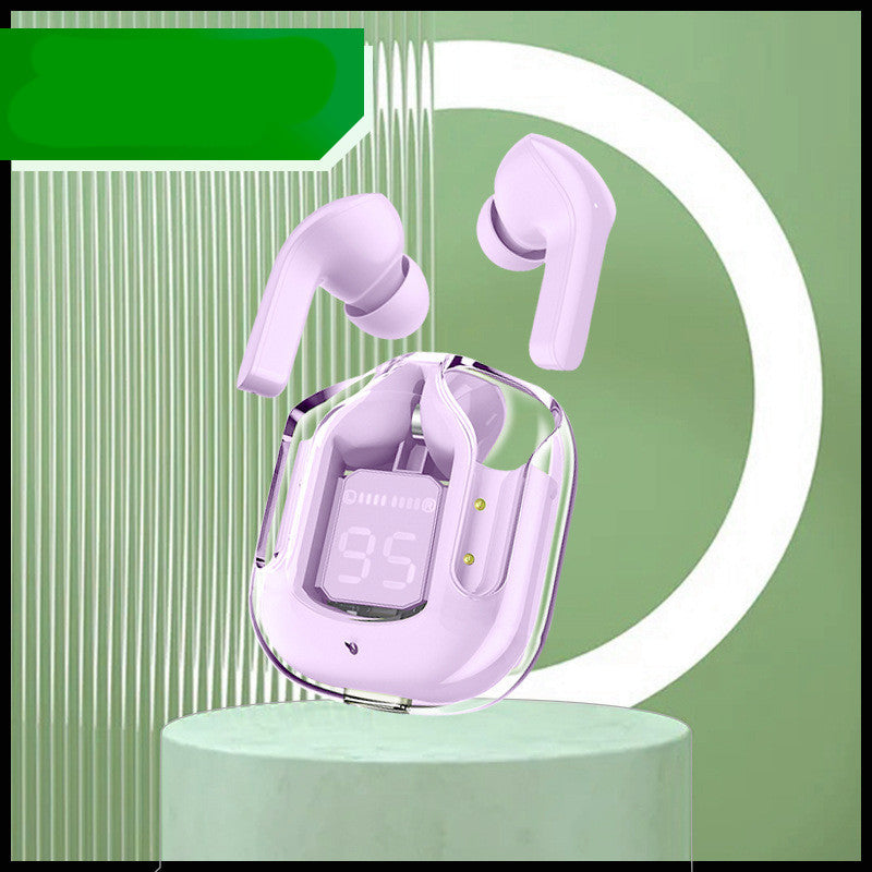 Premium Mini Transparent Wireless Earbuds - Bluetooth 5.3 ENC Noise Cancelling Headphones with Digital Display