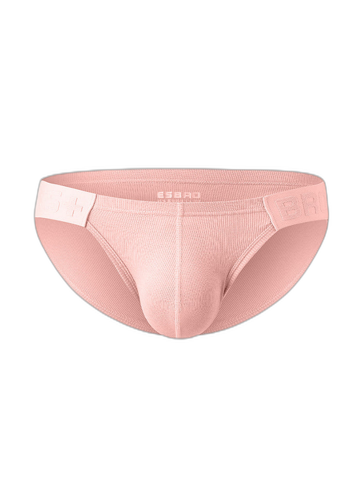 2 Pack Men's Solid Color Low Rise Sweat-Absorbent Large U-Shaped Small Pocket Briefs