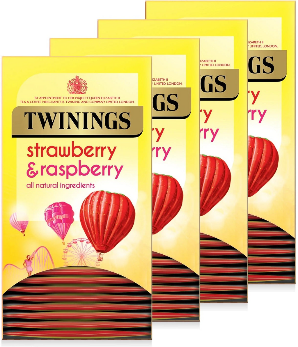 Twinings Strawberry & Raspberry Individually Enveloped Tagged Tea Bags