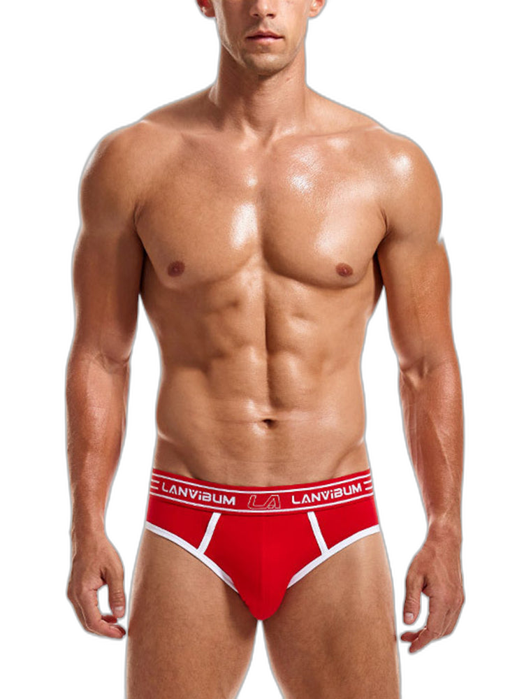 Men’s Spliced Color Pouch Briefs