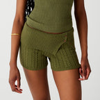 Fashionable Drawstring Knitted Sexy Women's Shorts