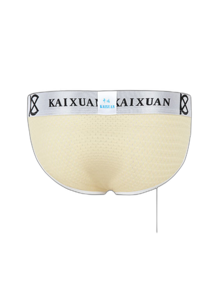 2 Pack Men's Sexy Mesh Front Opening Sponge Coaster Briefs