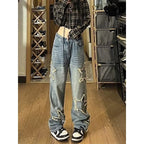 Trendy Cool Design Student Niche High Street Wide-leg Pants