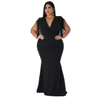 Women's Plus-Size Tassel V-Neck Long-Sleeve Slim-Fit Dress
