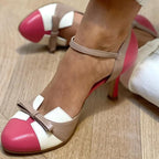 Ins Bow Sandals Summer Color-matching Pointed Toe Buckle High Heels Pumps Women's Shoes