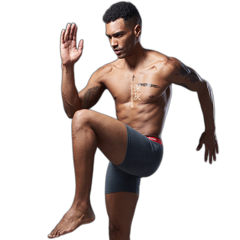 3Pcs Men's Sports Cotton Soft Solid Color Boxer Briefs