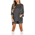 Summer Shorts Suit Fashion Loose Short-sleeved T-shirt And Slim Tight Pants Women's Clothing