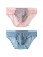 2 Pack Men’s Striped Separate Pouch Thin Briefs