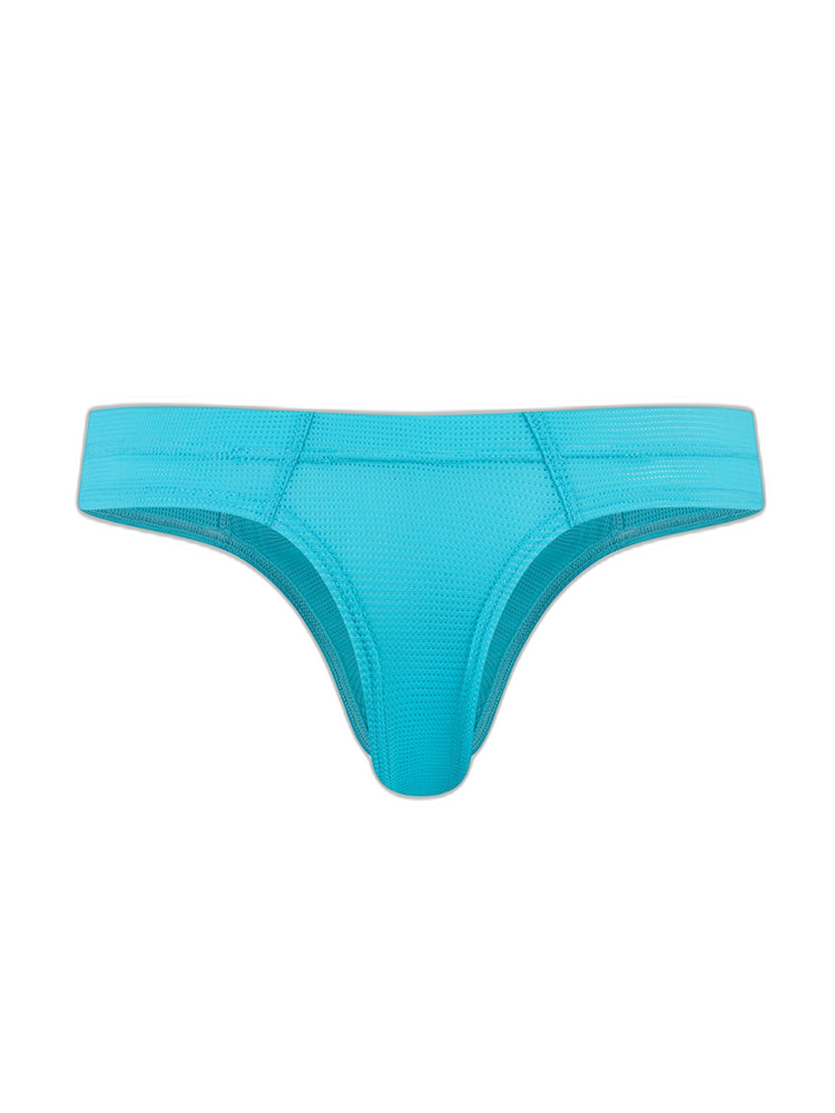 Men's Simple Breathable Mesh Pouch Thong & Strings
