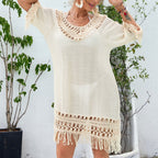Women's Crocheted Knitted Patchwork Beach Dress