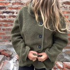 Button Furry Coat Lapel Button Loose And Warm Fleece Shirt