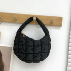 Women's Fashionable Pleated Puff Cloud Plaid Handbag