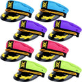 37YIMU 8 Pack Colorful Captain Hats — Unisex Sailor Party Hats for Parties, Cruises & Cosplay