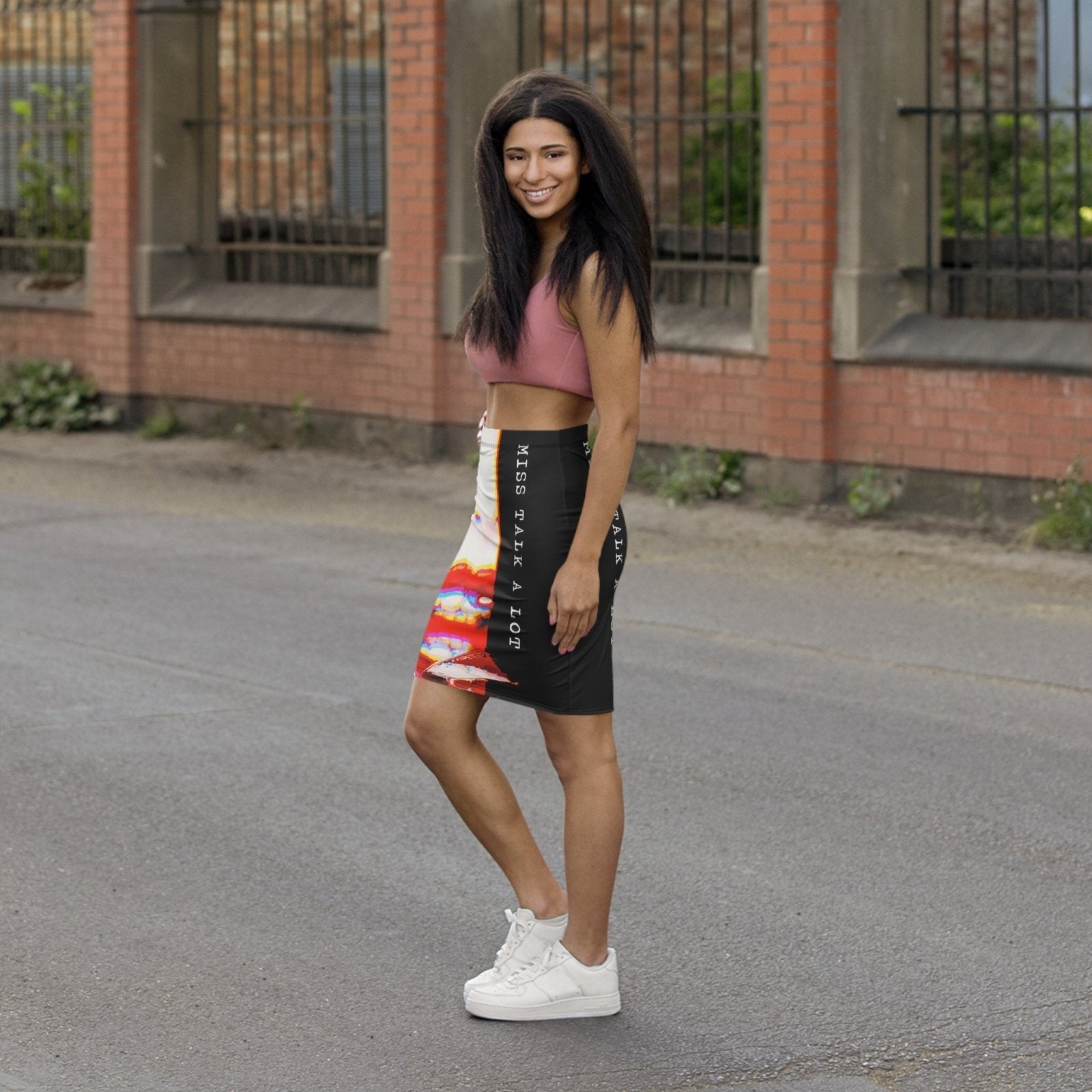 Miss Talk A Lot - Womens Pencil Skirt