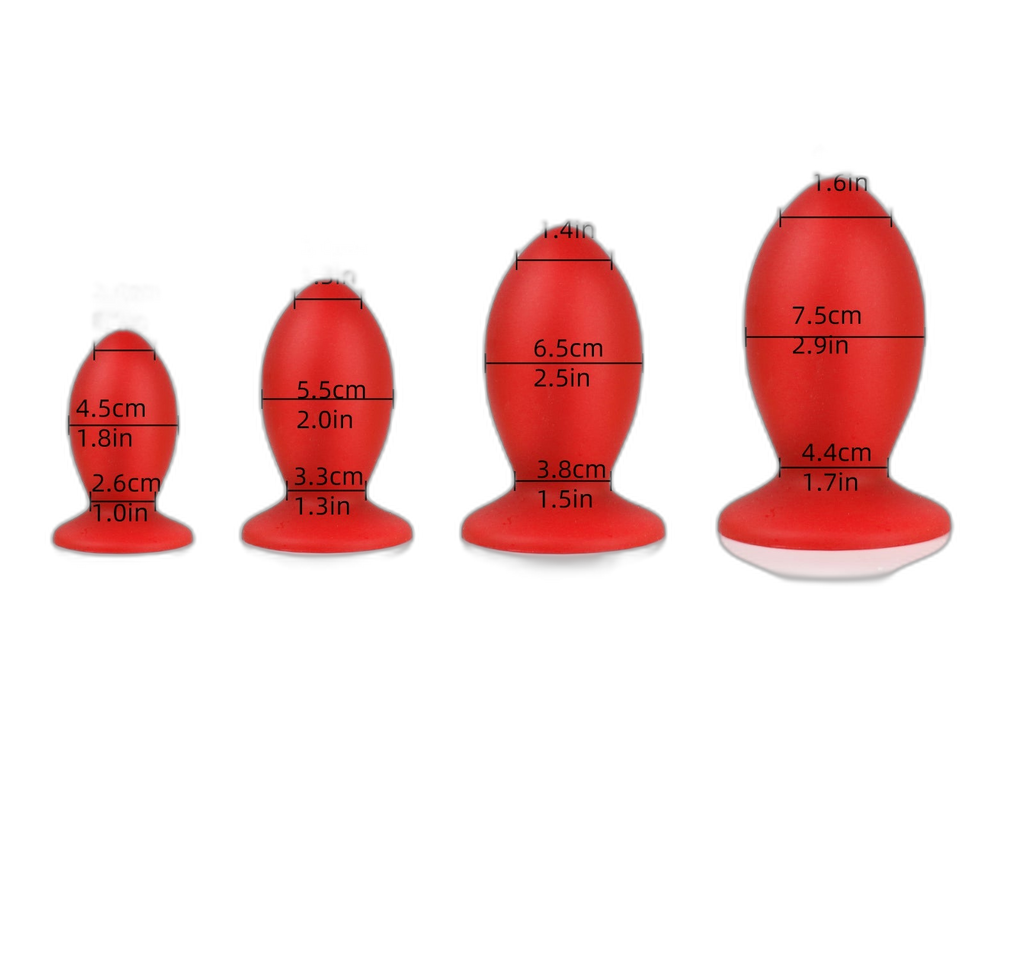 Rage - Red Silicone Butt Plug - 4 Sizes