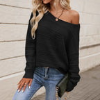 Fashionable Women's Retro Hollow-out Loose Sweater