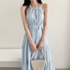 Fashion Halter Mid-length Dress Women