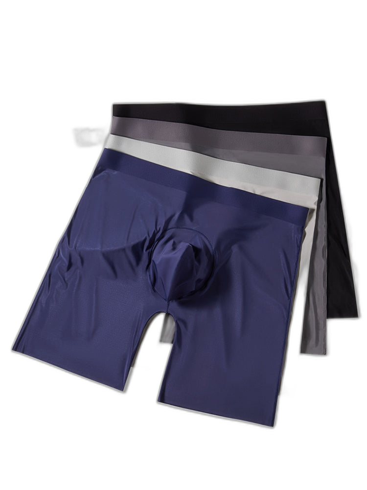 2 Pack Men's Ice Silk Anti-Chafing Quick-Dry Seamless Midway Briefs