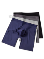 2 Pack Men's Ice Silk Anti-Chafing Quick-Dry Seamless Midway Briefs