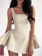 Polka Dot Strapless Waist Mini Dress