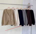 Winter New Horn Button Loose Sweater Coat