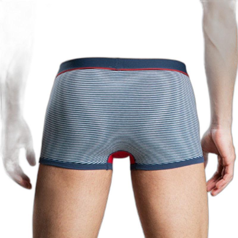 Men's Striped Cotton Sports Boxer Briefs