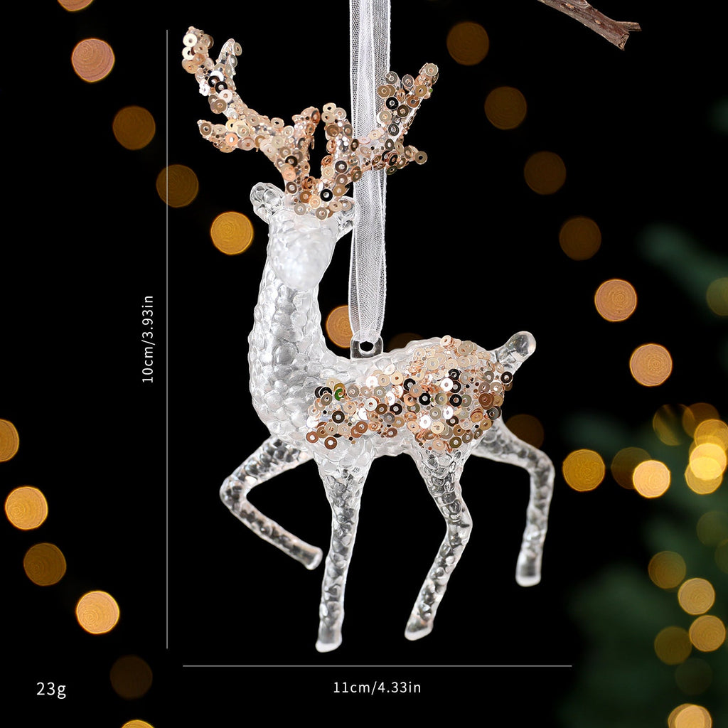 Christmas Decorations Sequined Acrylic Pendant