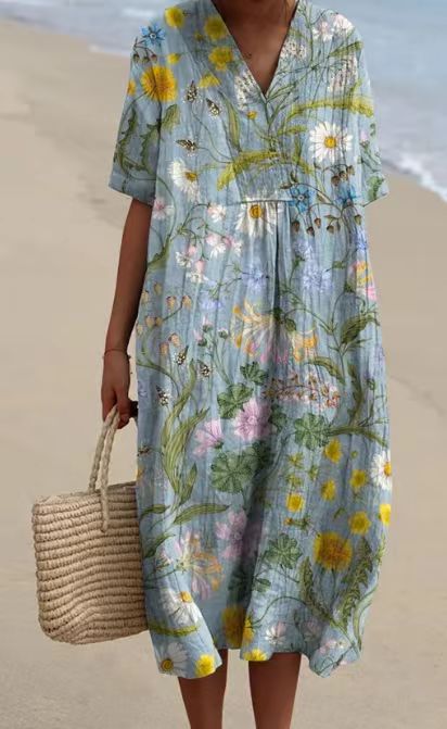 Women's Comfortable Loose Printed Long Dress