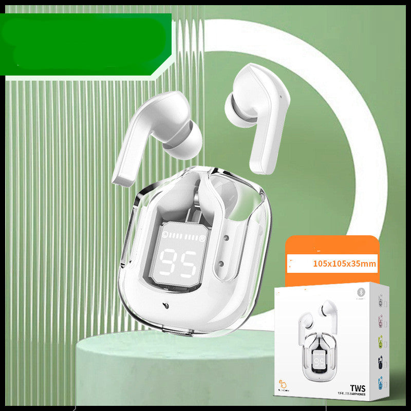 Premium Mini Transparent Wireless Earbuds - Bluetooth 5.3 ENC Noise Cancelling Headphones with Digital Display