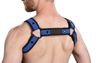 Mr S Leather Neoprene Bulldog Harness | Blue