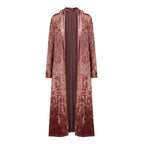Long sleeve plus length velvet trench coat