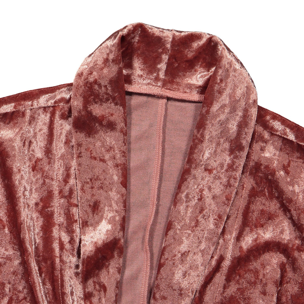 Long sleeve plus length velvet trench coat