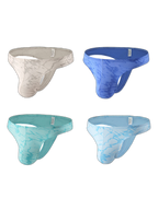 4-pack Men's Supportive Fit Lightweight & Airy Breathable Thong & Strings