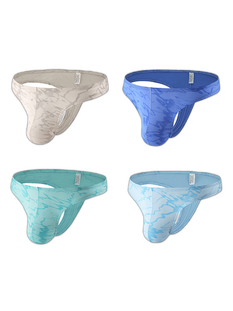 4-pack Men's Supportive Fit Lightweight & Airy Breathable Thong & Strings