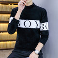 Men's Korean-style Trendy Loose-fitting Fleece-lined Thickened Sweater